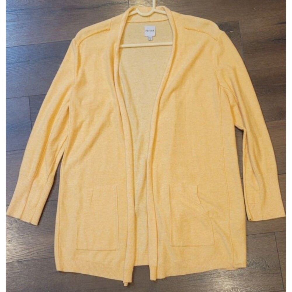 Nic + Zoe Women's Open Sweater Long Cardigan Lightweight Orange Size Medium